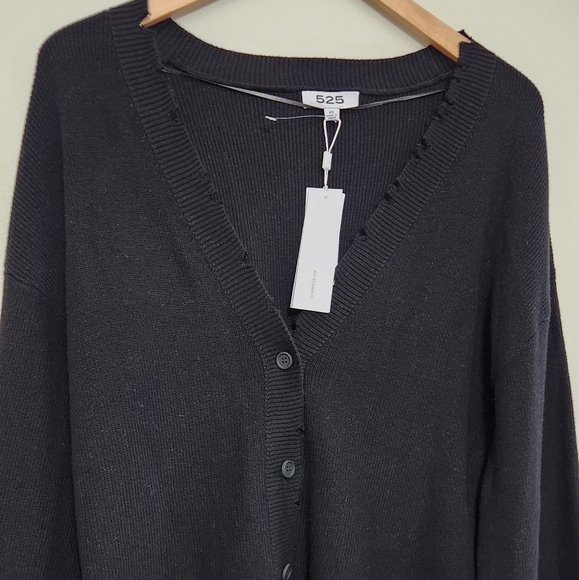 New!525 America Black Women's Cardigan Sweater - Picture 3 of 9